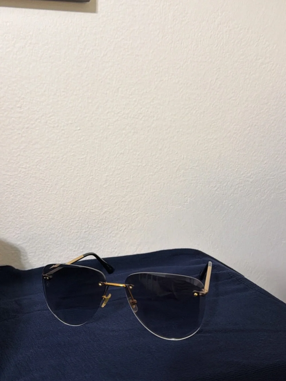 Louis Vuitton Grease Rimless Aviator Sunglasses- Gold Gradient